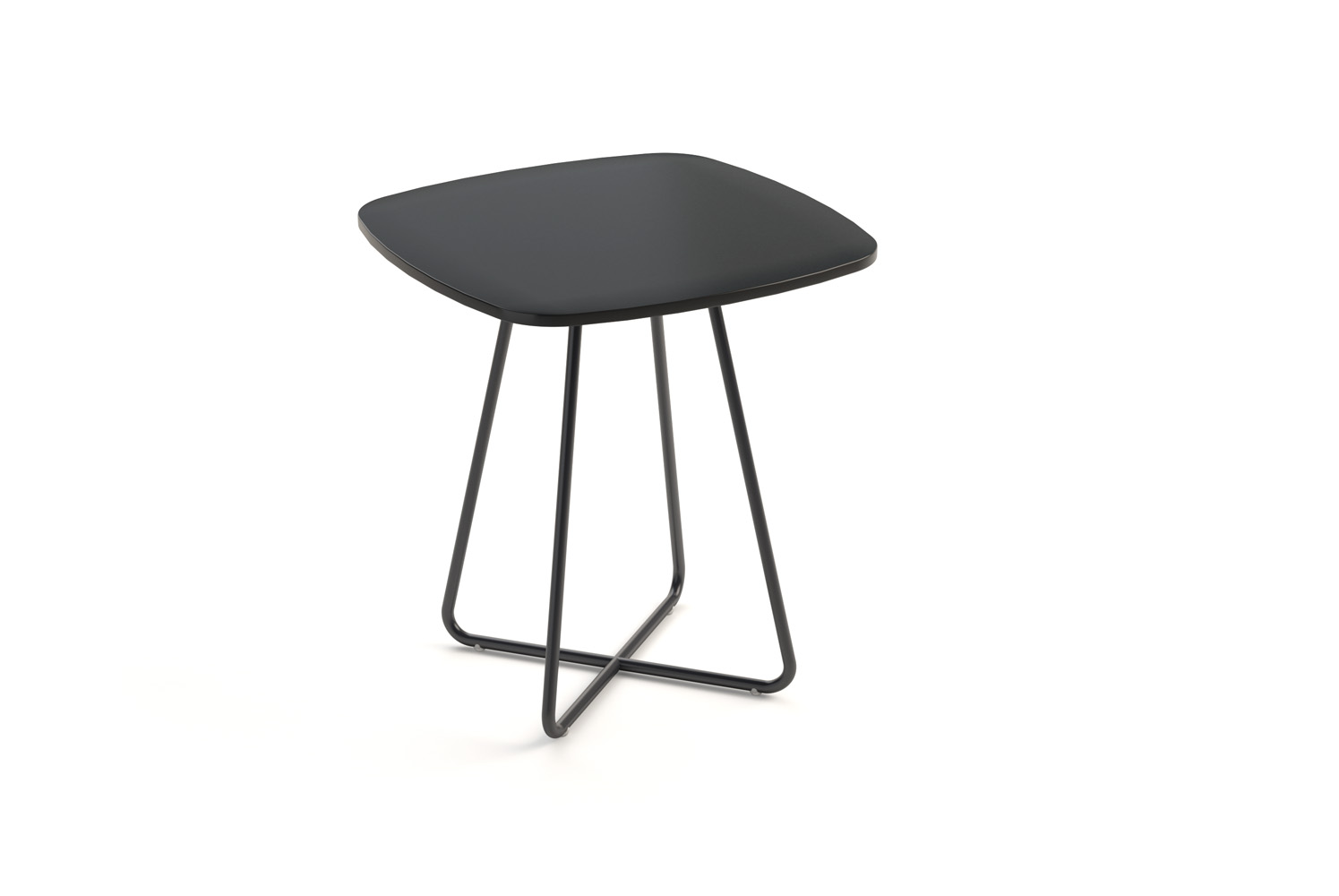 Marlo Tall Occasional Table, 18 Almost Square Top, 3MM, All Black Top