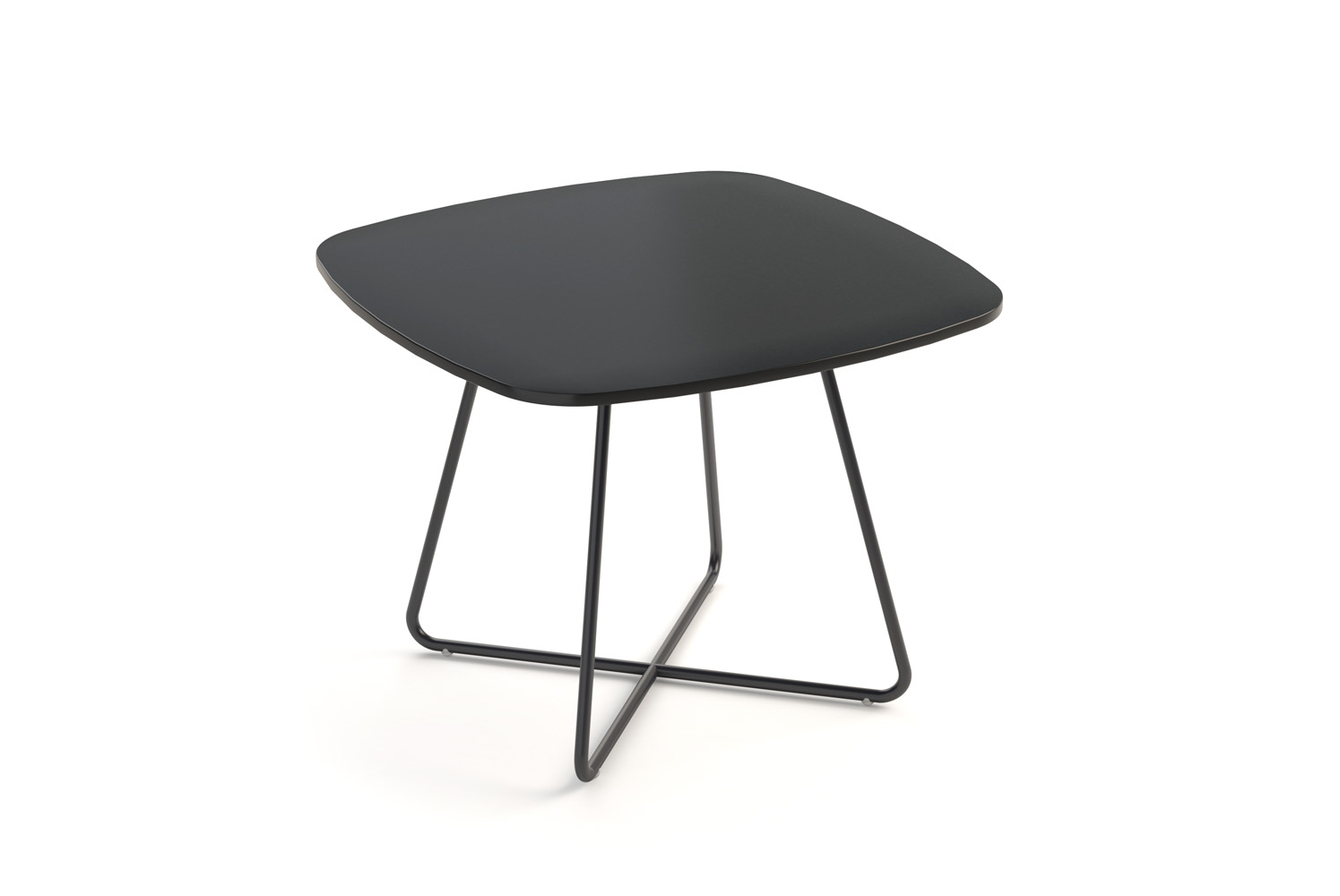 Marlo Tall Occasional Table, Almost Square Top, 3MM, All Black Top