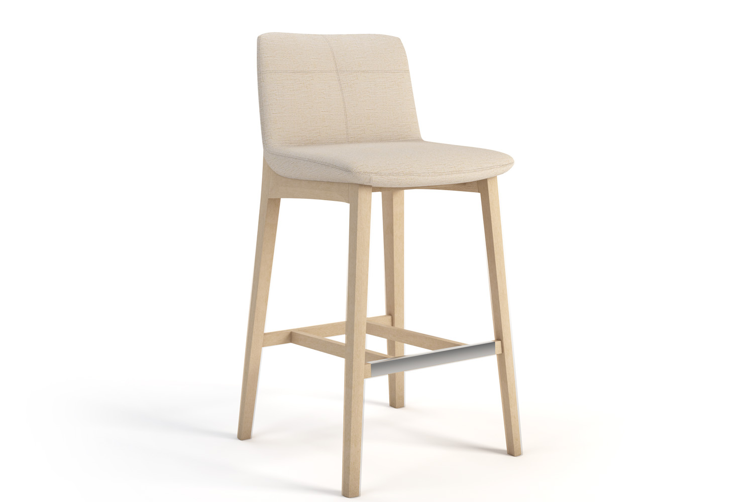 Addy Wood Base Barstool with Footrest