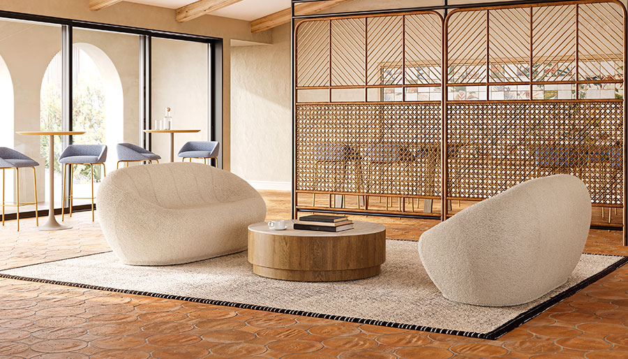 Cora Lounge with Cube Plus Occasional Table