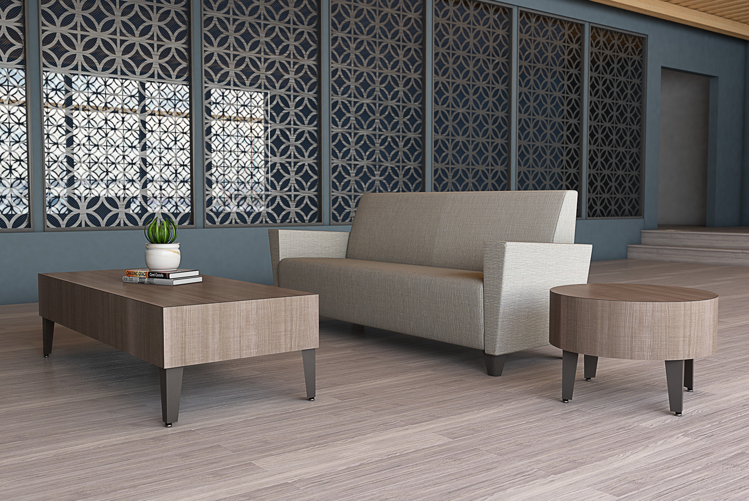 Duncan occasional tables with Flair Lounges