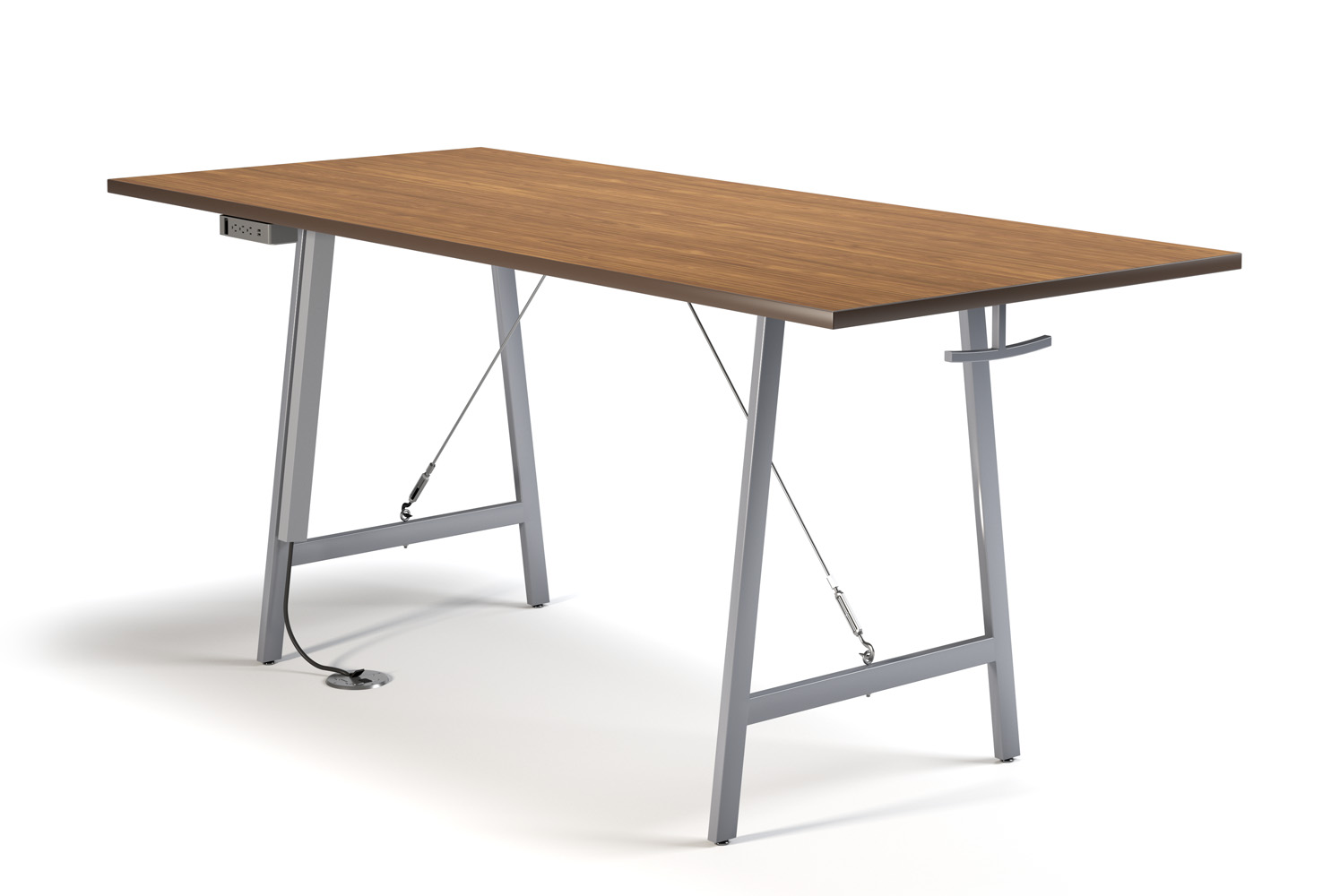 Emma 42x96in 42H Training Table with Optional Power Cable and Hook