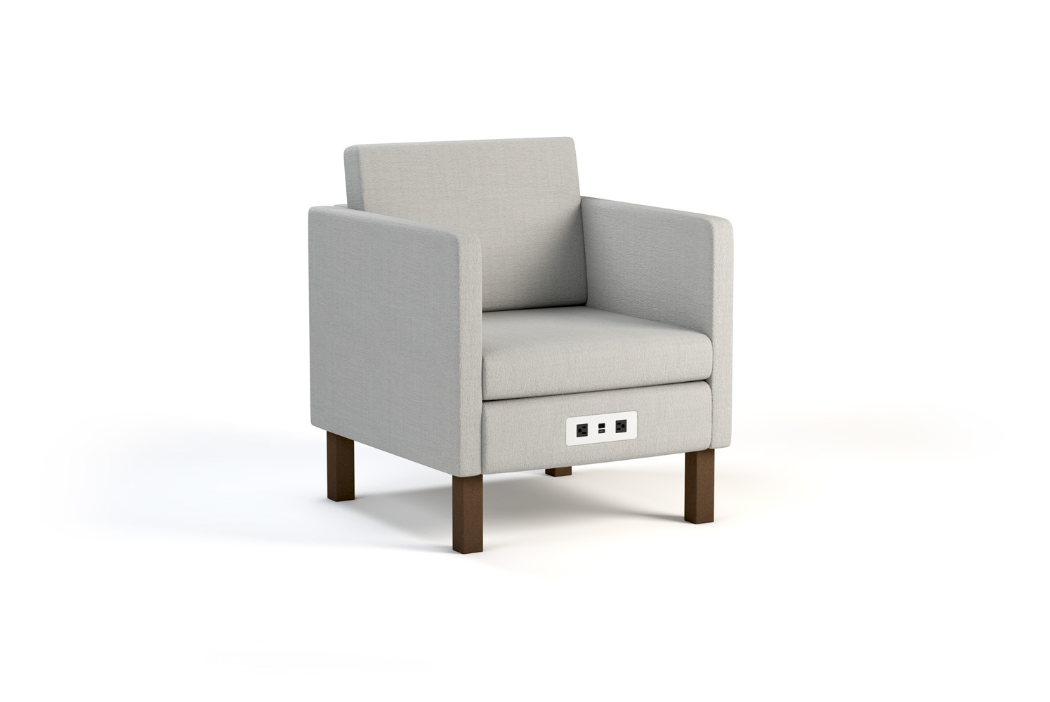 Franky Slim Single Seat Lounge, Wood Legs