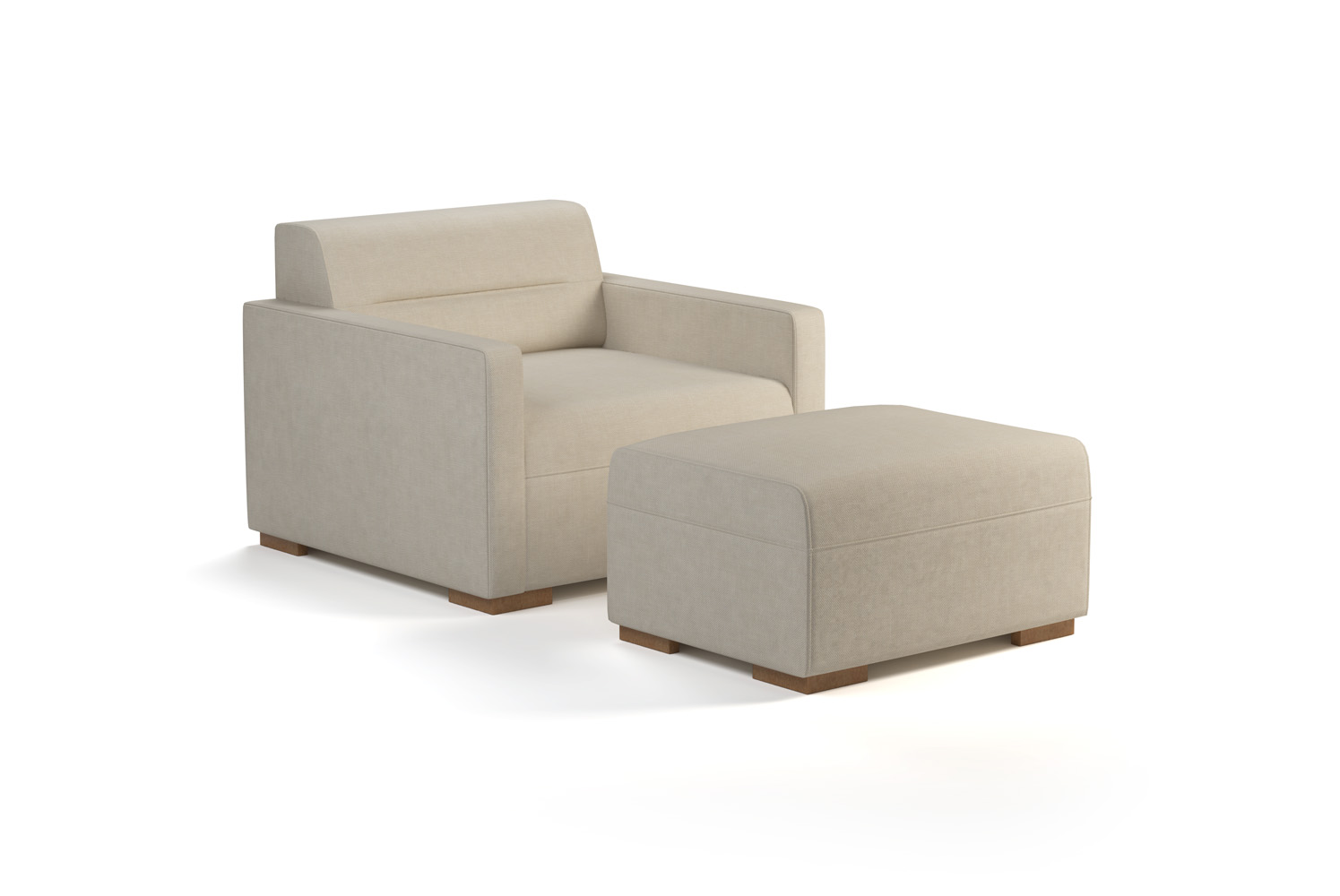 Hazel Slim Arms Lounge with Ottoman