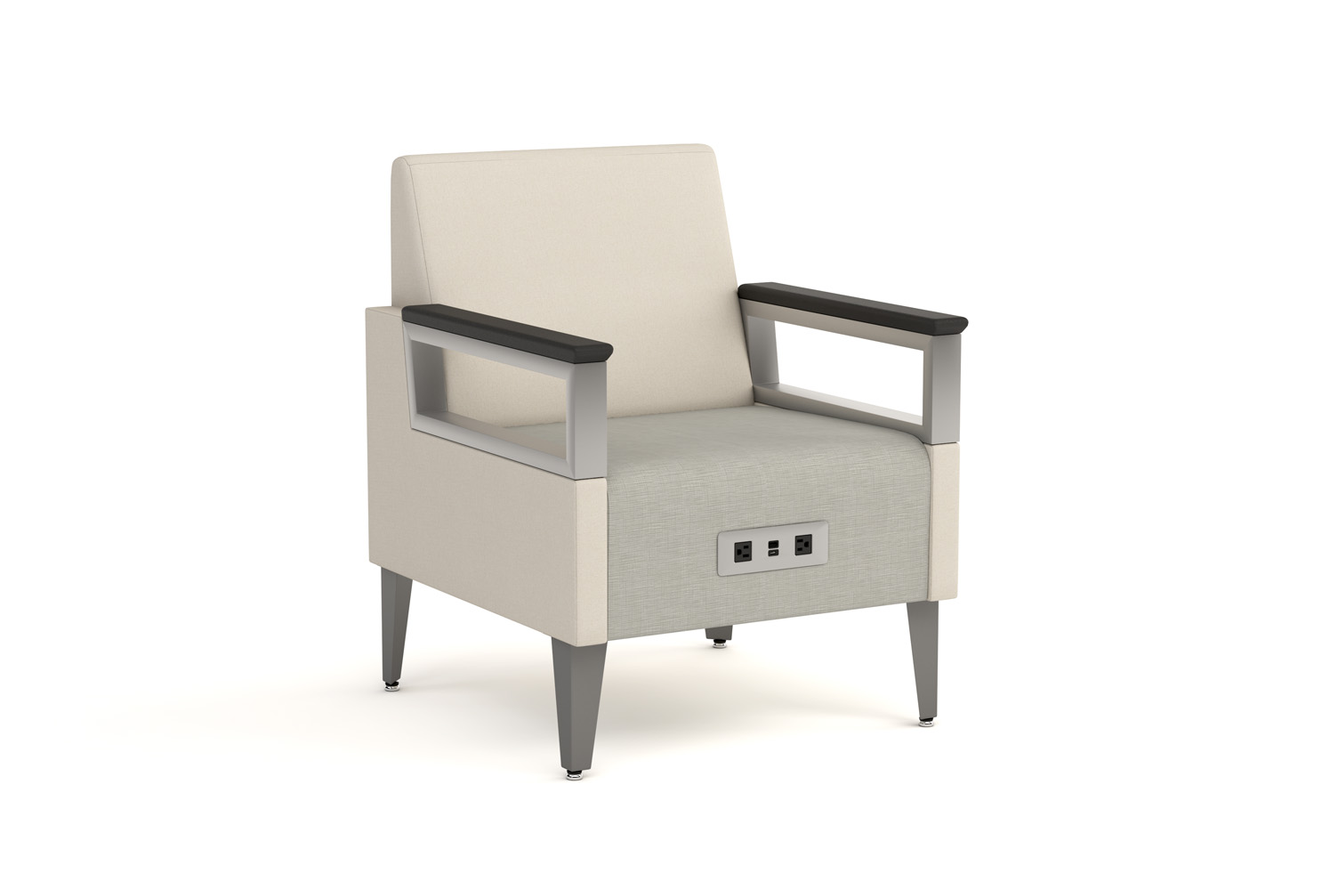 Malibu Single Lounge Quad Arms with Power Data