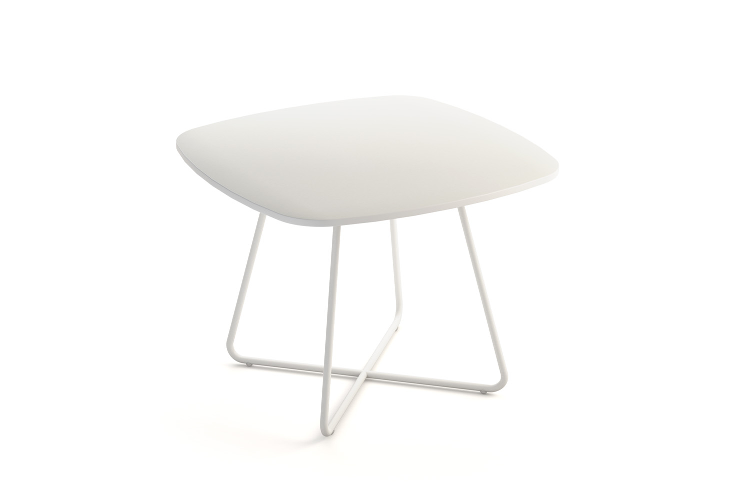 Marlo Tall Occasional Table, Almost Square Top, All White Top