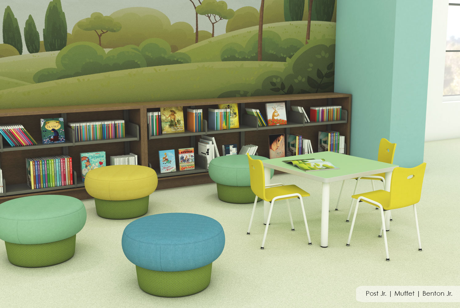 Muffet and Post Jr Library Scene
