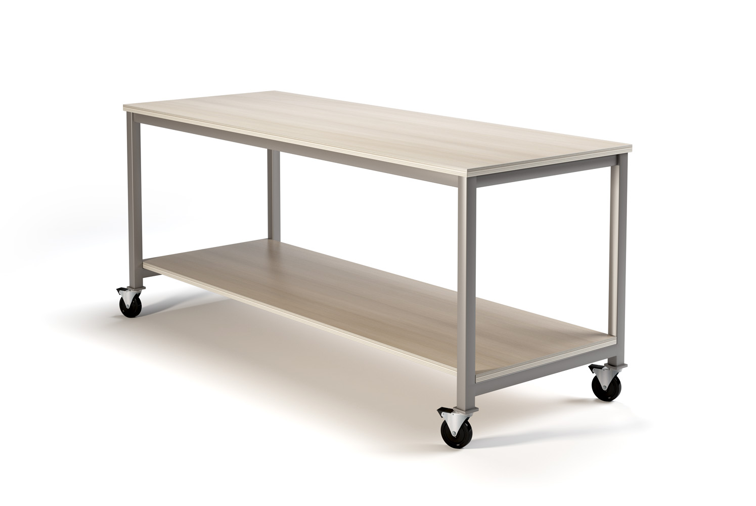 Oslo 36x96 42 Height Training Table with Casters and Shelf