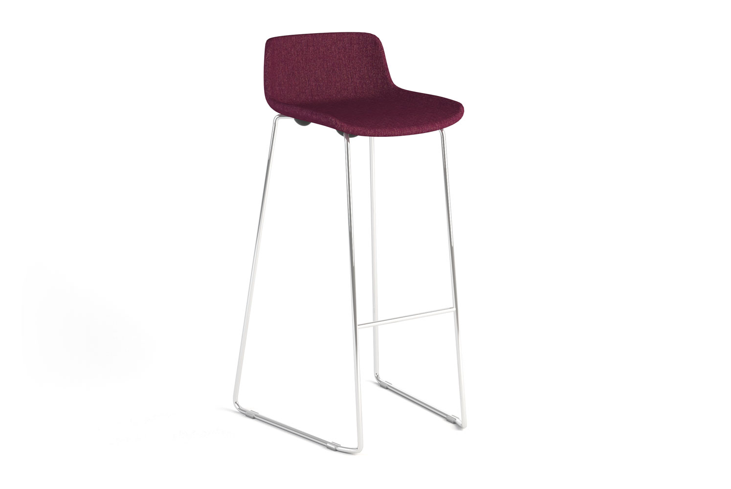 Vesper Sled Base Upholstered Barstool, Purple